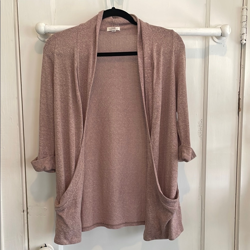 Women's Silence + Noise Purple Open-Front Sweater | Small